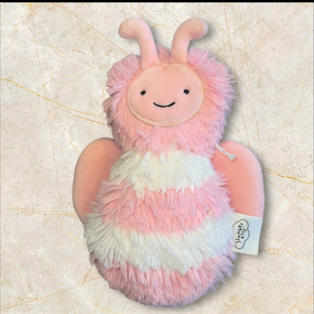 HTF  Slumberkins / Snuggler Peony Pink White Mini Bee